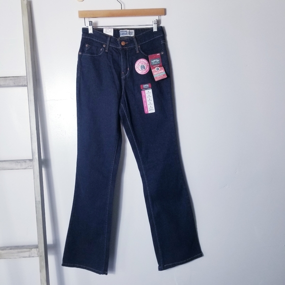 NWT SIGNATURE LEVIS STRAUSS & CO DARK WASH TOTALLY SLIMMING CONTROL JEAN SIZE 4 - Picture 1 of 14